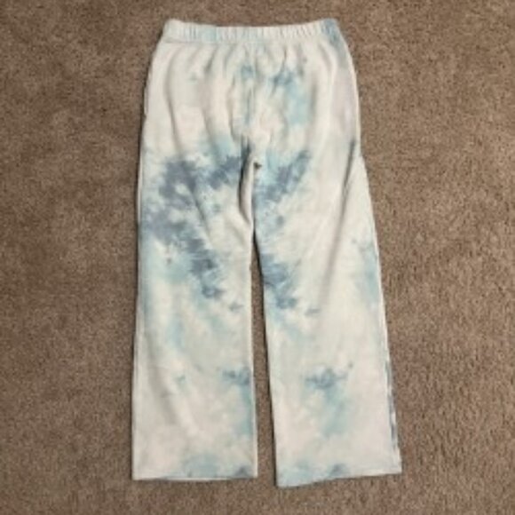 Abercrombie Kids Teal Tye Dye Wide Leg Sweatpants Size 9/10 - Picture 2 of 4